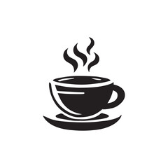 Abstract symbols of tea cup, Coffee cup icon, vector illustration black image template.eps 10.