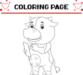 cute cow coloring page for kids