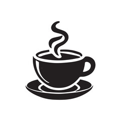 Abstract symbols of tea cup, Coffee cup icon, vector illustration black image template.eps 10.