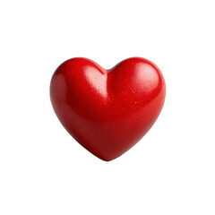 Glossy red heart with a speckled texture isolated on transparan background, file png