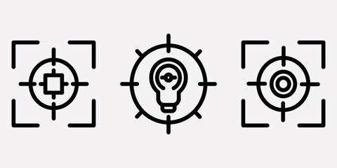 focus outline or line icon design bundle.