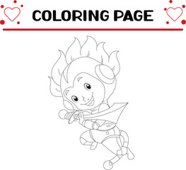 superhero are holding sword coloring page for kids