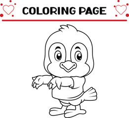 cute blue bird coloring page for kids