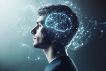 AI-Powered Insights for Financial Planning and Strategy Review by a Business Executive in Profile