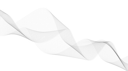 Abstract wave element for design. Digital frequency track equalizer. Stylized line art background. Vector illustration. Wave with lines created using blend tool. Curved wavy line, smooth stripe.