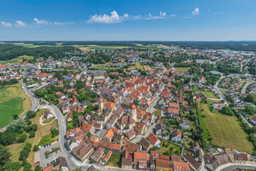 Die mittelfränkische Stadt Windsbach in der Metropolregion Nürnberg im Luftbild
