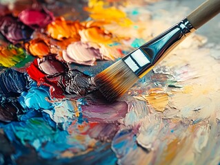 Fototapeta premium brushes and paints