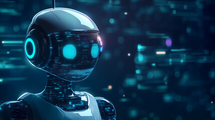 Digital abstract image of AI robot