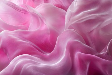 Obraz premium Abstract pink waves with flowing textures, capturing intricate details with a touch of abstraction