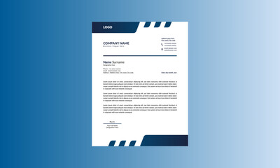 Modern Letterhead Design. Creative Template Display for Promotional Campaign. Five