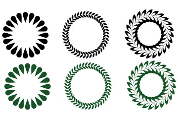 Decorative circle frame template design set of round border in unique pattern. Circle frame detail vector design set. Simple ornament design for labels, covers, invitation cards, profile picture.