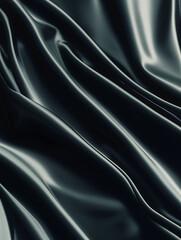 Obraz premium A rich black fabric with smooth, flowing folds, creating a luxurious and elegant aesthetic.