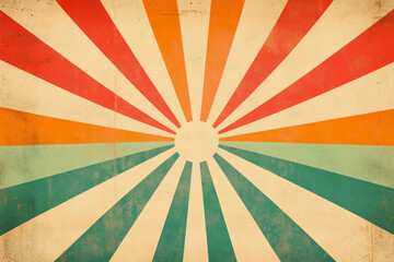 vintage sunburst background with retro radial and grunge texture in cream