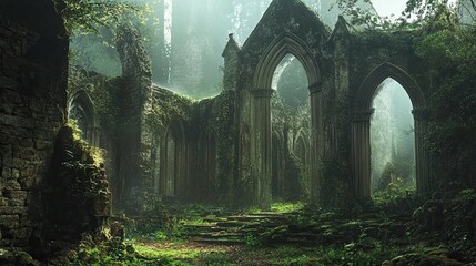  Abandoned monastery in the forest