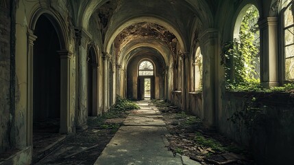 Fototapeta premium Abandoned monastery in the forest