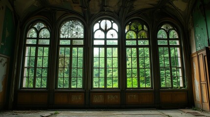 Fototapeta premium Abandoned monastery in the forest