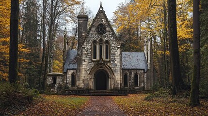 Obraz premium Abandoned monastery in the forest