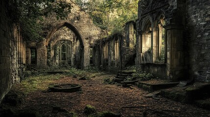  Abandoned monastery in the forest