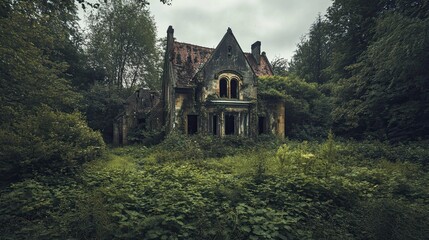 Abandoned monastery in the forest
