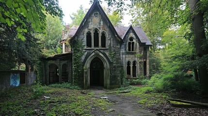 Fototapeta premium Abandoned monastery in the forest
