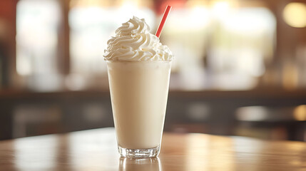 A classic milkshake with whipped cream