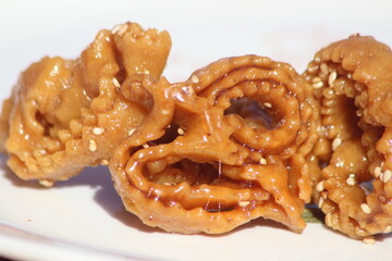 Chebakia fried cookie Close Up