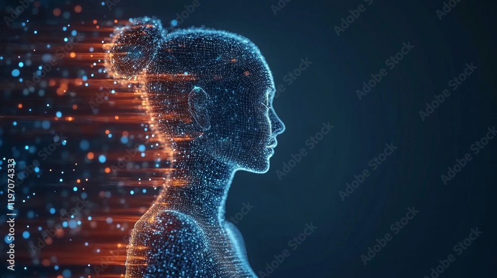 Poster ai, future technology. visualization of artificial intelligence, data analysis and neural networks.