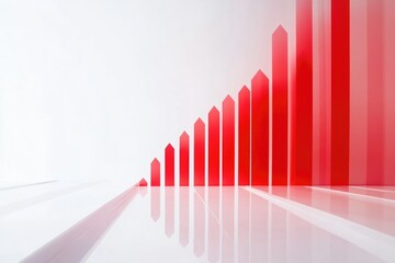 Minimalist Red Bar Graph Illustration for Business and Analytics Design