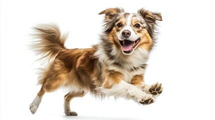 Playful sheepdog whimsical minimalist studio animal photography