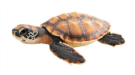 Fototapeta premium Nature's miracle beachfront sea turtle hatchling journey in wildlife photography