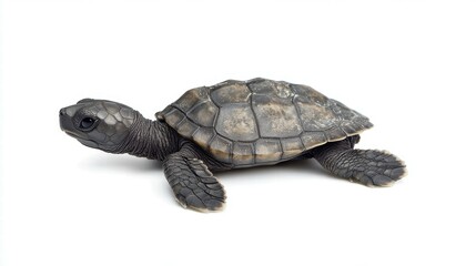 Obraz premium Natural environment sea turtle hatchling crawls to ocean in wildlife photo