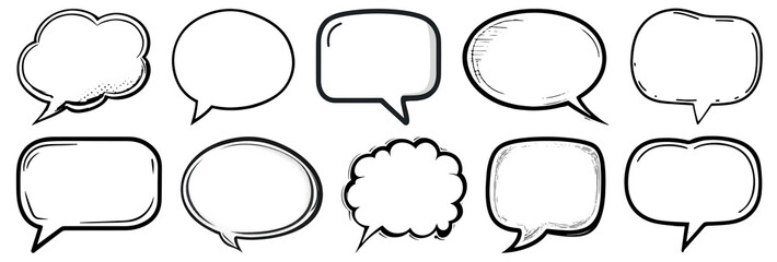 Fototapeta premium PNG Comic speech bubble collection, element set on transparent background