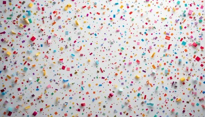 Colorful Confetti Scattered on a White Background