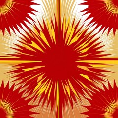 Obraz premium Bold red and yellow sunbursts forming radiant and energetic borders in red sunburst border frame pattern background
