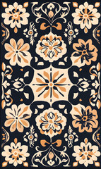 Fototapeta premium Collection of Tile Patterns Featuring Intricate Geometric and Floral Motifs, Hand-Drawn Doodles, and Traditional Ethnic Designs in Muted and Vibrant Color Palettes