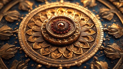 Obraz premium Close-up of a Gold Flower with Diamond Accents By addymawy