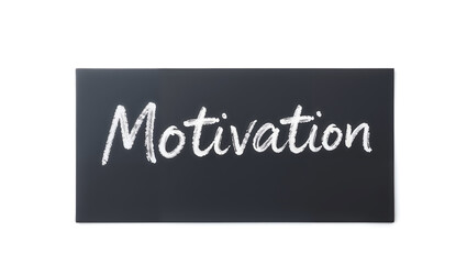 Obraz premium Simple white motivation text on a black chalkboard, suitable for educational and business projects. Generative AI