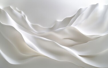 Obraz premium White paper waves create an intriguing abstract landscape in minimalist design