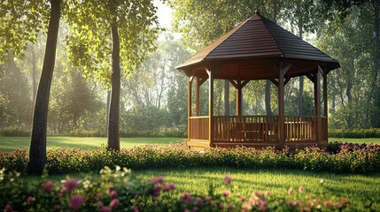 Obraz premium Romantic Gazebo in the Park 