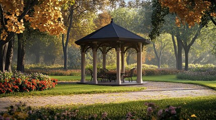 Fototapeta premium Romantic Gazebo in the Park 