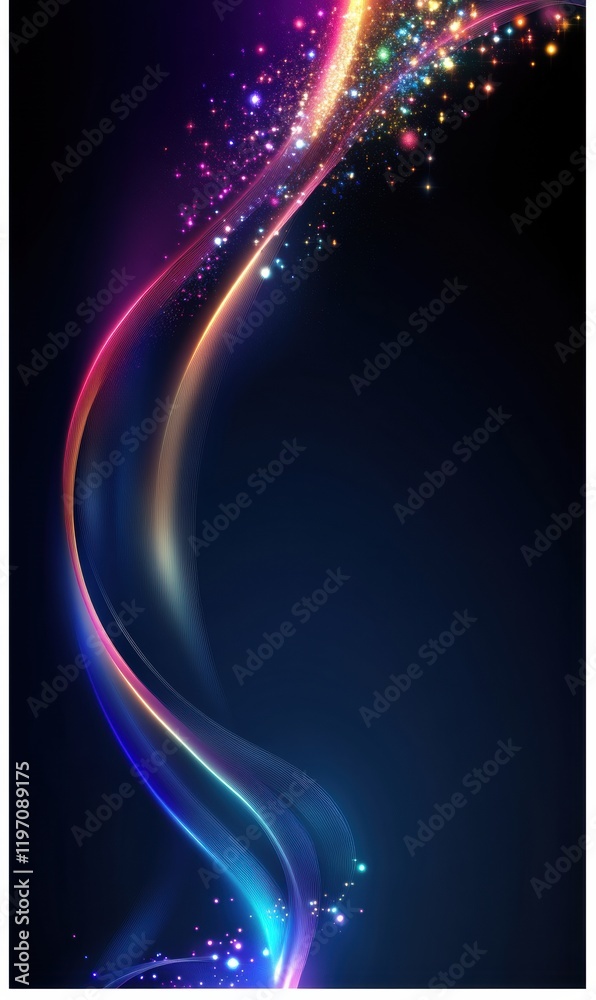 Leinwandbilder elegant streak of colorful light on a dark background creates a vibrant atmosphere suitable for crea