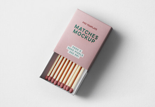Matches Box Mockup for Packaging Design and Retail Branding