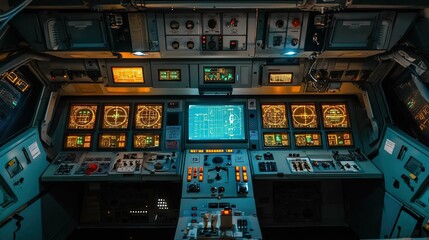  Spaceship Control Room 4K no people 