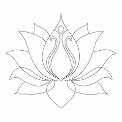 lotus flower line art simple design symmetrical