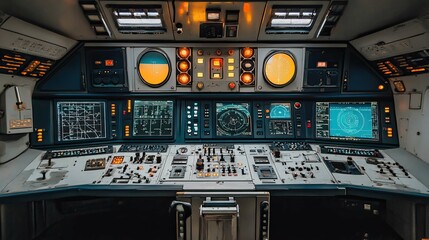 Spaceship Control Room 4K no people 