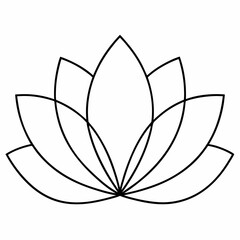 lotus flower line art simple design symmetrical