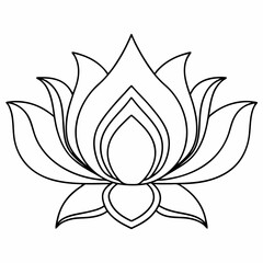 lotus flower line art simple design symmetrical