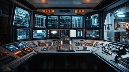 Spaceship Control Room 4K no people 