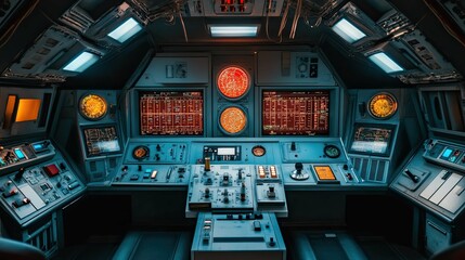 Spaceship Control Room 4K no people 