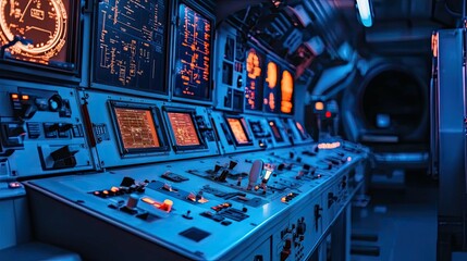 Spaceship Control Room 4K no people 